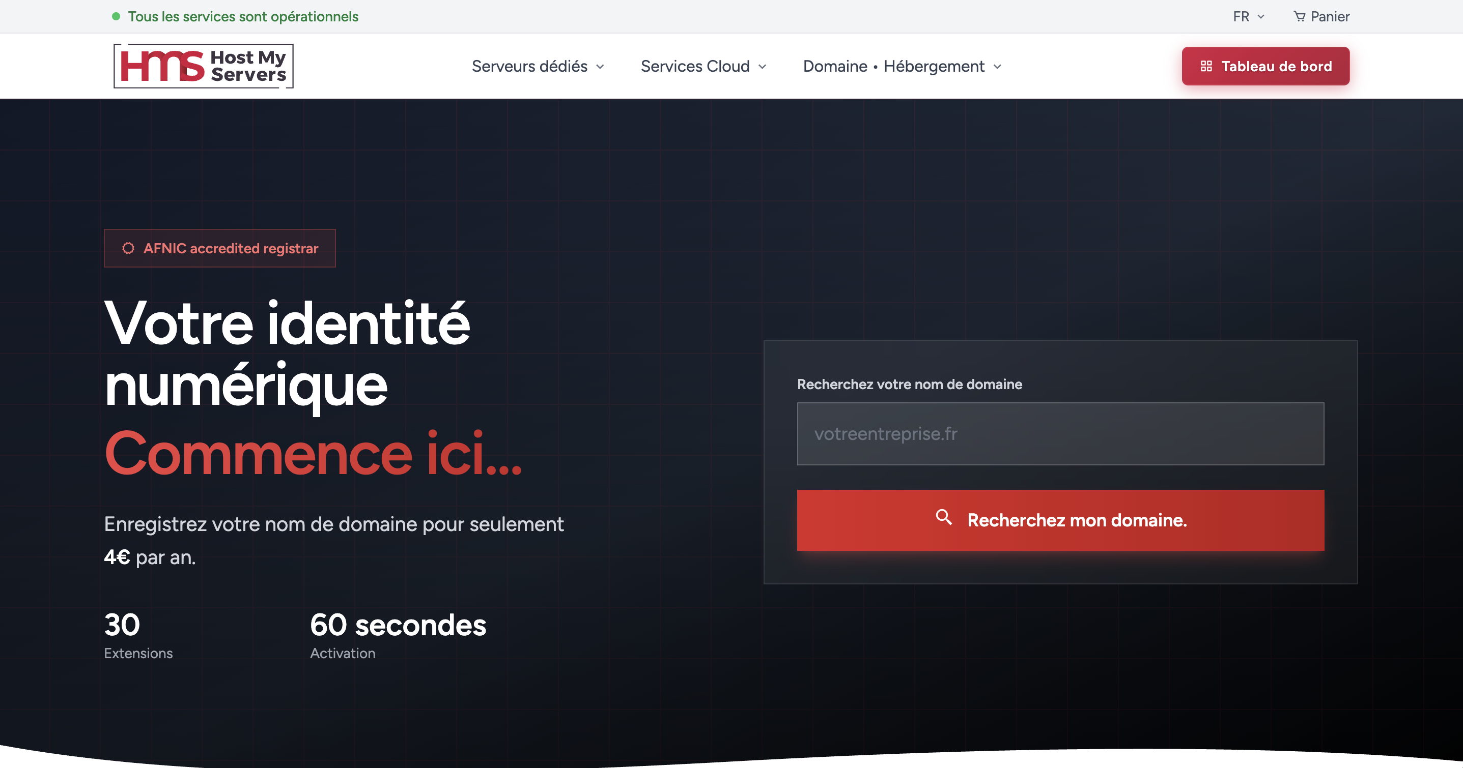 Créer un nom de domaine